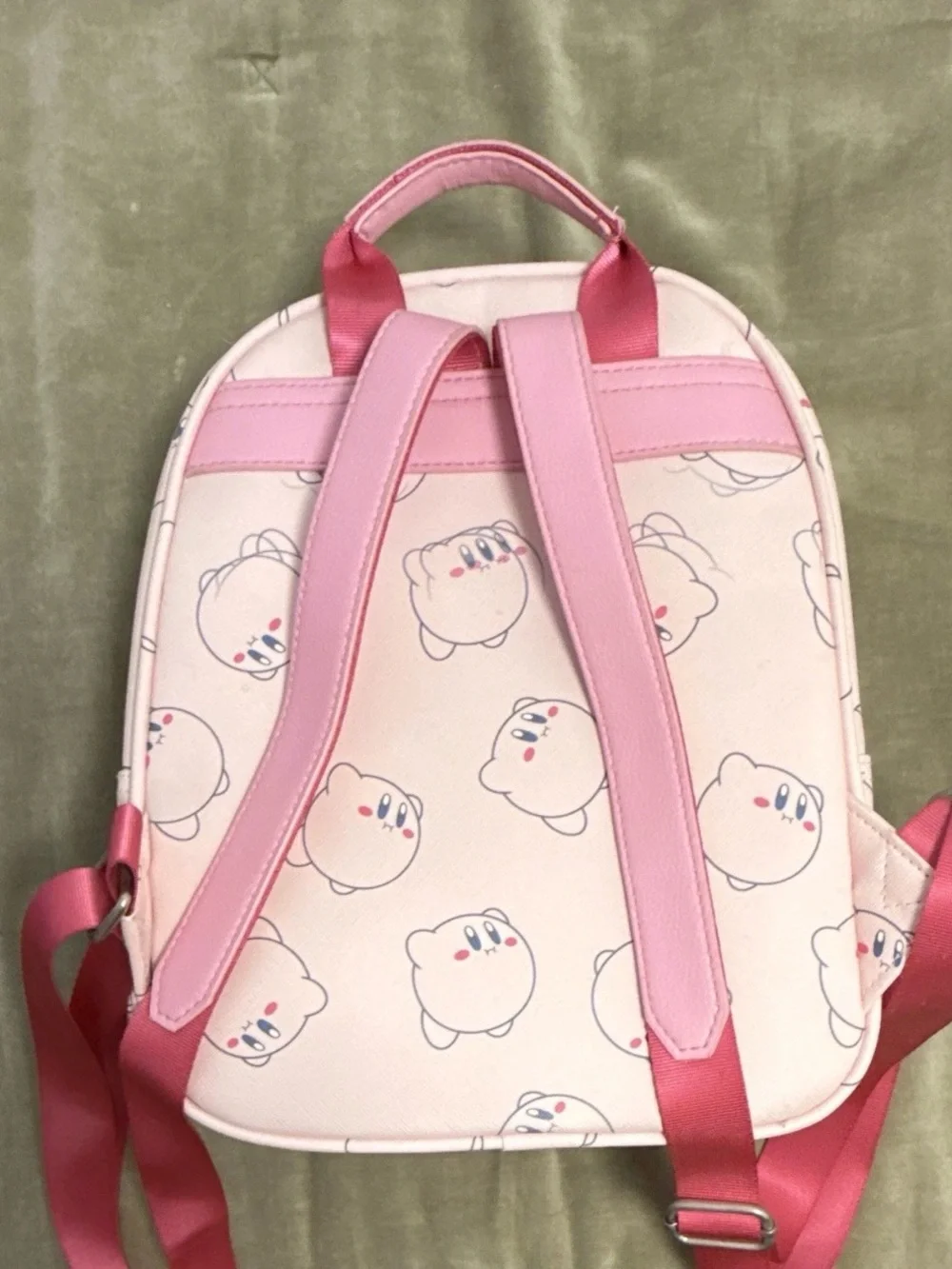 Pink Kirby Kids Backpack with Character Window